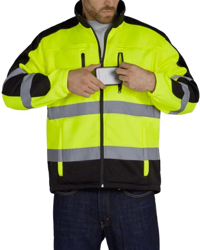 UHV427 HiVis Full Zip Soft Shell Jacket - Men’s Sweatshirt