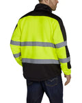 High-visibility Utility Pro UHV427 HiVis Soft Shell Jacket with black panels and reflective stripes