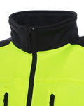 High-visibility yellow and black UHV427 HiVis Soft Shell Jacket by Utility Pro™