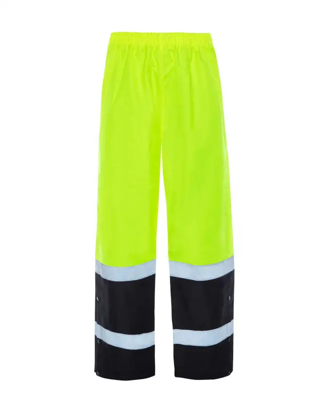 High-visibility UHV452P HiVis Pro Grade Rain Pants with neon yellow and reflective stripes