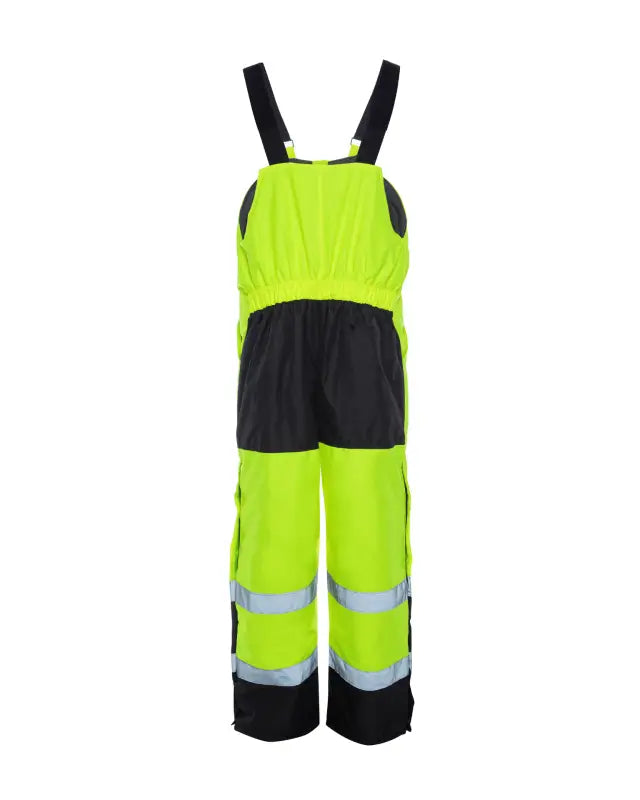 High-visibility UHV500 HiVis Lined Bib Overalls with reflective stripes and black panels