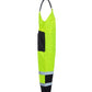 High-visibility UHV500 HiVis Lined Bib Overalls with reflective stripes and black panels