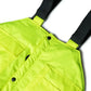 Neon yellow UHV500 HiVis Lined Bib Overalls with black shoulder straps for safety