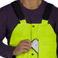 High-visibility yellow UHV500 HiVis Lined Bib Overalls with phone pocket