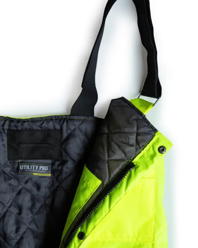 Black and neon yellow utility tote bag for UHV500 HiVis Lined Bib Overalls