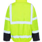 High-visibility yellow UHV562 HiVis quilt lined bomber jacket with reflective stripes