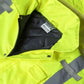 High-visibility UHV562 HiVis Quilt Lined Bomber Jacket with reflective strips and zipper