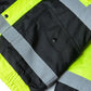 High-visibility UHV562 HiVis Quilt Lined Bomber Jacket with reflective gray stripes