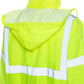 High-visibility yellow UHV562 HiVis Quilt Lined Bomber Jacket with reflective stripes and hood