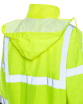 High-visibility yellow UHV562 HiVis Quilt Lined Bomber Jacket with reflective stripes and hood