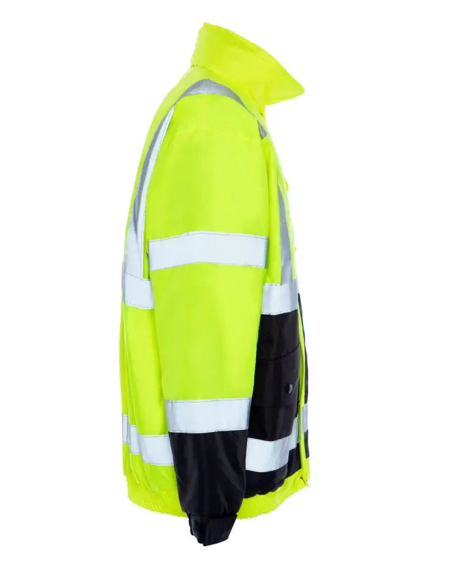 High-visibility UHV562 HiVis Quilt Lined Bomber Jacket with reflective stripes