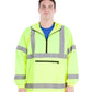 High-visibility yellow UHV658 HiVis Pack Anorak with reflective stripes and pocket