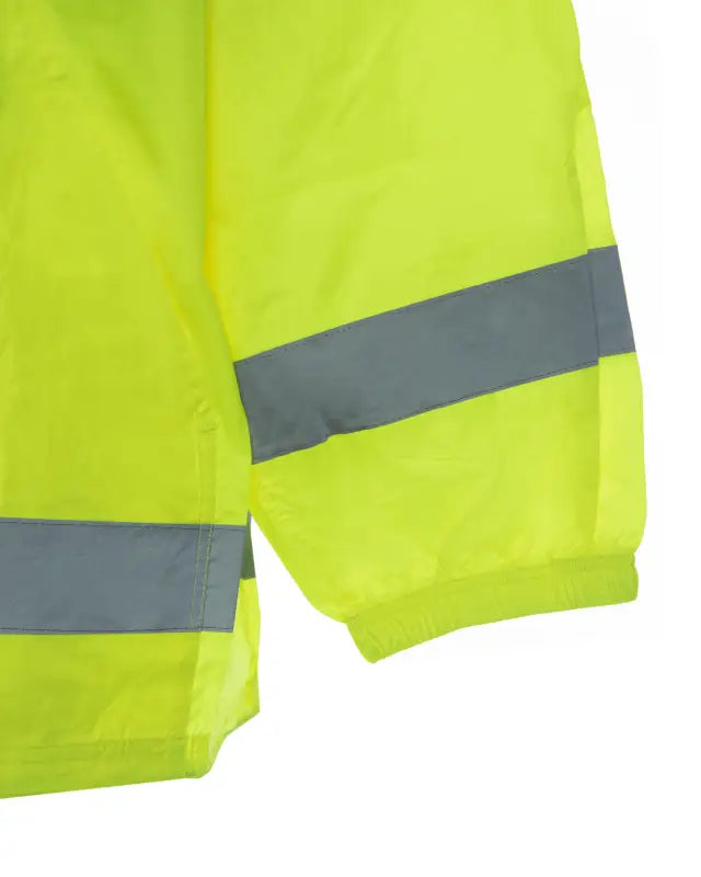 High-visibility yellow UHV658 HiVis Pack Anorak with reflective gray stripes