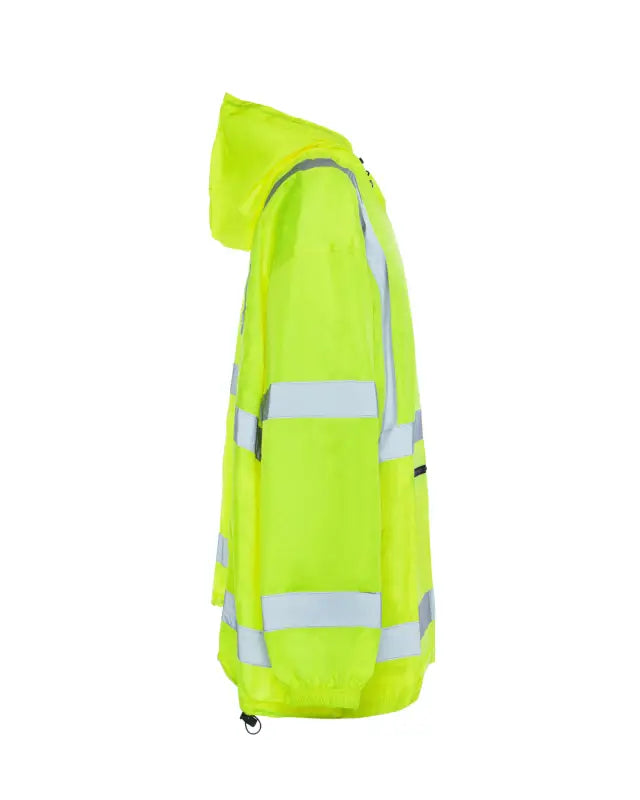 High-visibility neon yellow UHV658 HiVis Pack Anorak with reflective stripes