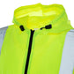 Neon yellow safety vest with black zipper from UHV658 HiVis Pack Anorak