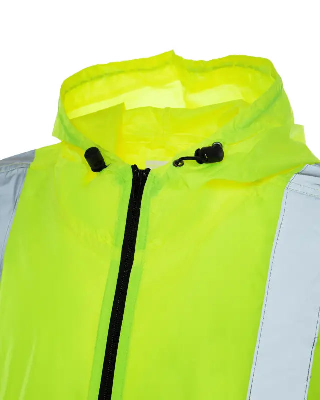 Neon yellow safety vest with black zipper from UHV658 HiVis Pack Anorak