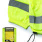 High-visibility yellow UHV658 HiVis Pack Anorak with reflective gray stripes and drawstring hem