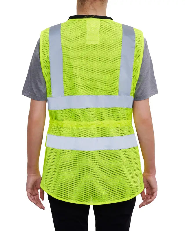 High-visibility yellow UHV661 HiVis Women’s Contractor Vest with reflective stripes