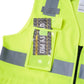 High-visibility neon yellow UHV661 HiVis Women’s Contractor Vest with reflective stripes