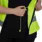 High-visibility neon yellow UHV662 HiVis Women’s Nylon Vest with pockets and zipper closure