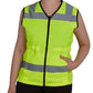 High-visibility yellow UHV662 HiVis Women’s Nylon Vest with pockets and reflective stripes