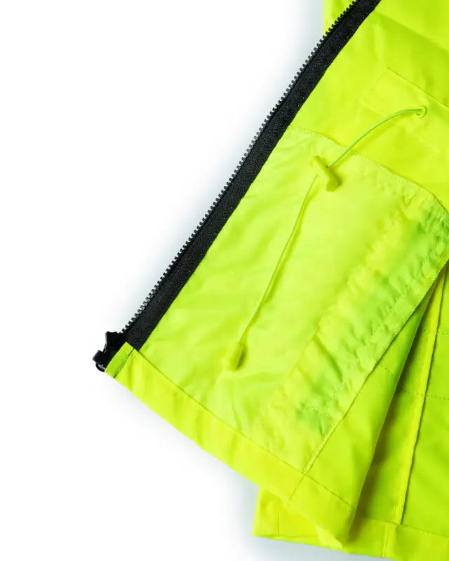 Neon yellow UHV662 HiVis Women’s Nylon Vest with pockets and black zipper detail