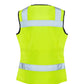 High-visibility yellow UHV662 HiVis Women’s Nylon Vest with pockets and reflective stripes