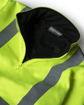 High-visibility yellow UHV667 HiVis Women’s 1/4 Zip Soft Shell jacket for job site warmth