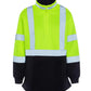 UHV667 HiVis Women’s quarter zip soft shell in neon yellow with reflective safety stripes