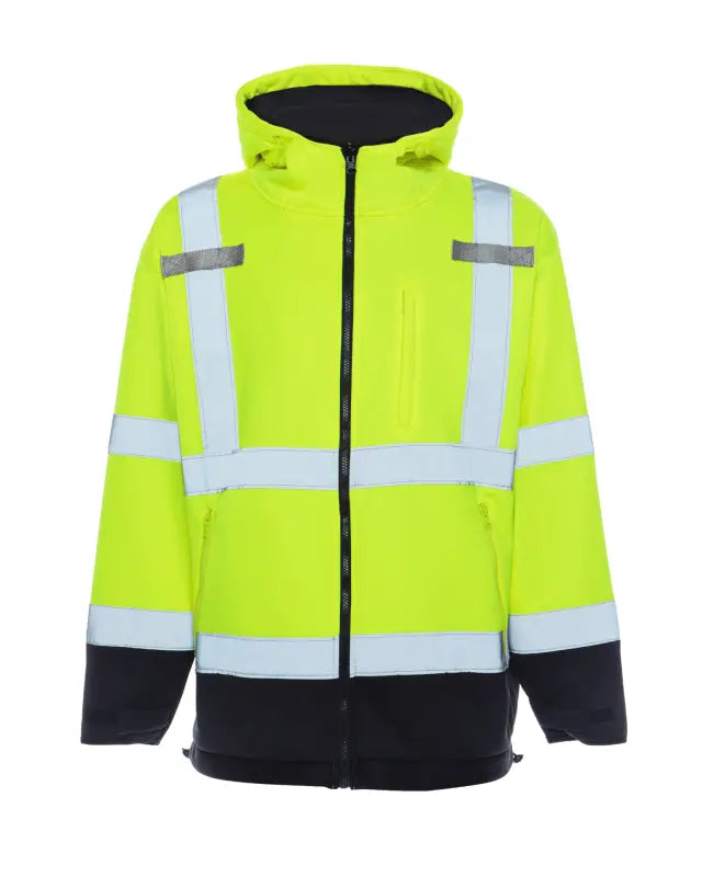 High-visibility UHV773 HiVis Microfleece Soft Shell Jacket with reflective stripes