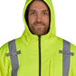 High-visibility yellow UHV773 HiVis Microfleece Soft Shell Jacket with reflective stripes