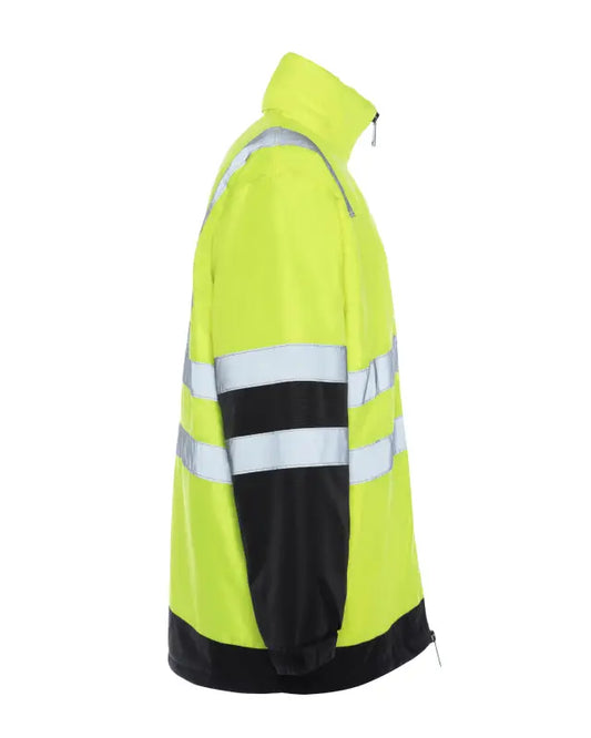 High-visibility UHV821 HiVis Arctic 3-in-1 Jacket with black panels and reflective stripes