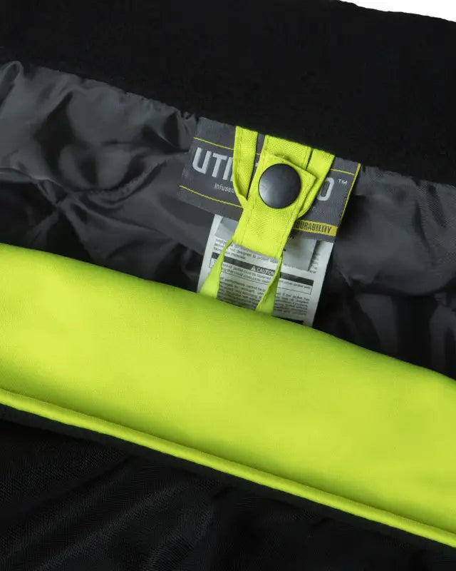 Neon yellow and black waterproof roll-top bag with buckle for UHV821 HiVis Arctic jacket