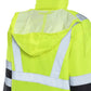 High-visibility yellow UHV821 HiVis Arctic 3-in-1 Jacket with reflective stripes and hood