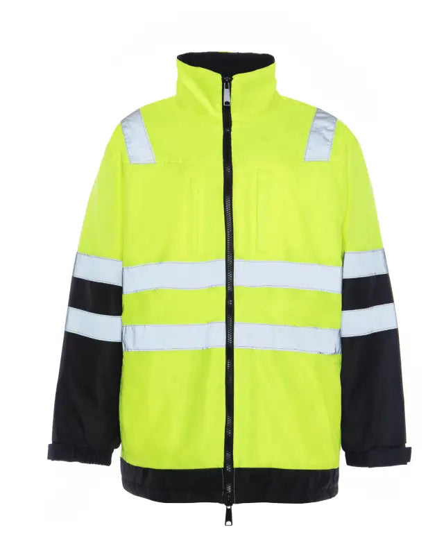 High-visibility UHV821 HiVis Arctic 3-in-1 Jacket with black sleeves and reflective stripes