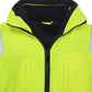 High-visibility neon yellow UHV821 HiVis Arctic 3-in-1 Jacket with black collar and zipper