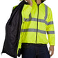 High-visibility yellow UHV821 HiVis Arctic 3-in-1 Jacket with reflective stripes and black lining