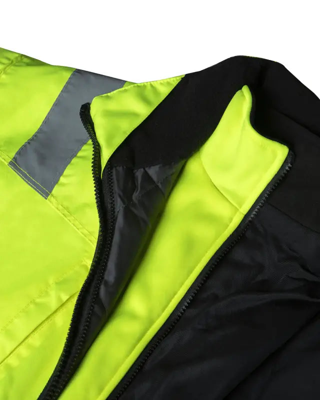 High-visibility safety jacket with black and neon yellow, UHV821 HiVis Arctic 3-in-1 Jacket