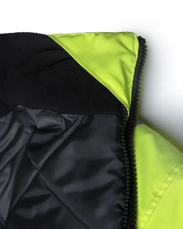 Black and neon yellow UHV821 HiVis Arctic 3-in-1 Jacket with a zipper