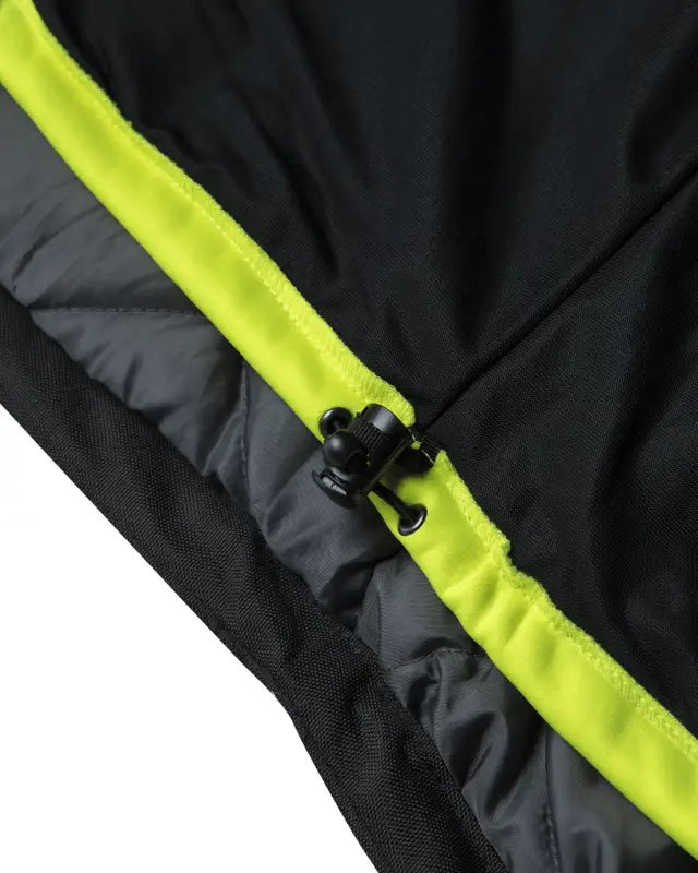 Black nylon UHV821 HiVis Arctic 3-in-1 Jacket with neon yellow zipper trim