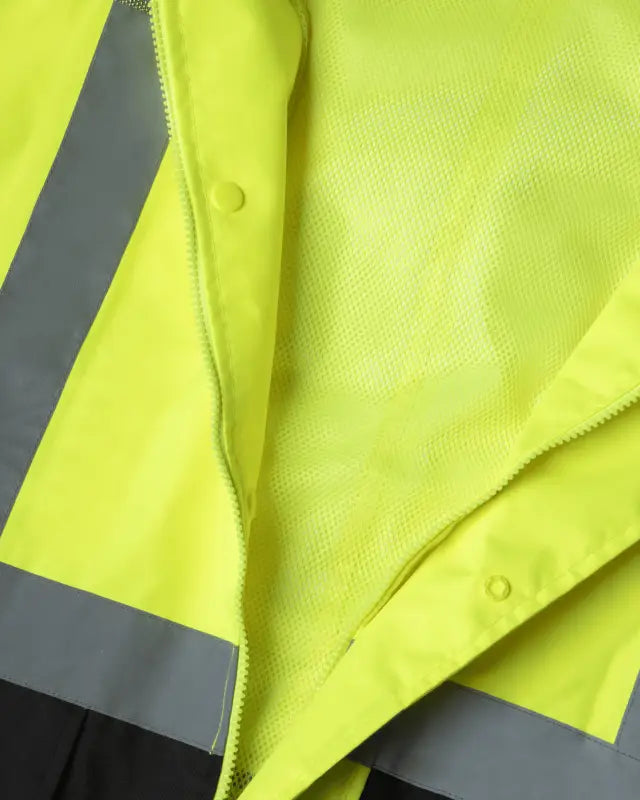 High-visibility yellow waterproof rain jacket UHV822 with Teflon™ fabric protector