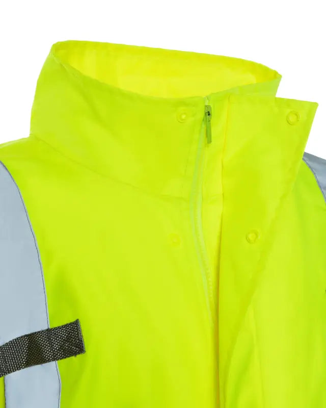 High-visibility neon yellow safety vest with reflective stripes for UHV822 HiVis Waterproof Rain Jacket