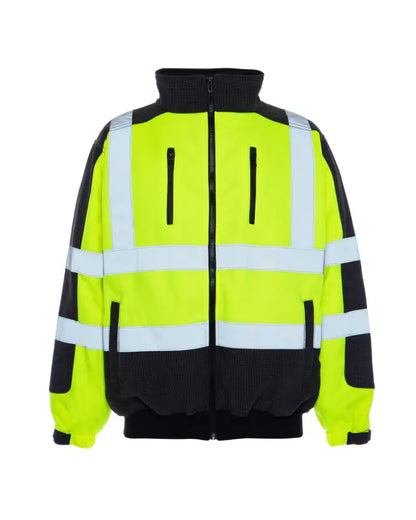 High-visibility UHV828 HiVis Sport Soft Shell Jacket with reflective stripes and black accents