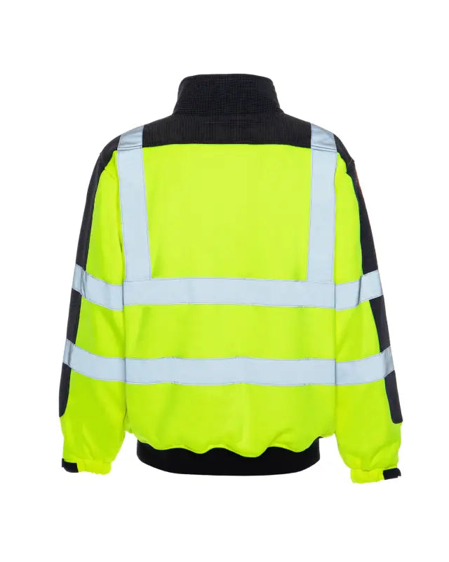 High-visibility yellow UHV828 HiVis Sport Soft Shell Jacket with silver heat-reflecting lining