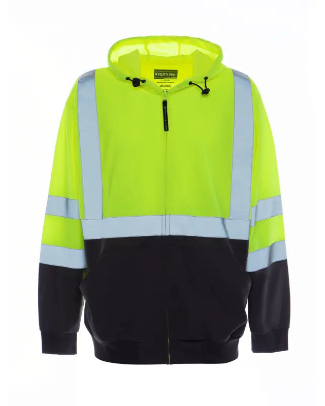 High-visibility safety hoodie UHV829 HiVis Ultra Light with reflective stripes and birdseye fabric