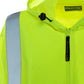 High-visibility neon yellow UHV829 HiVis Ultra Light Full Zip Hoodie with reflective striping