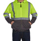 High-visibility UHV829 HiVis Ultra Light Full Zip Hoodie in neon yellow and grey