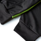 Black UHV829 HiVis Ultra Light Full Zip Hoodie with lime green accent stripe in birdseye fabric