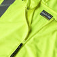 Neon yellow UHV829 HiVis Ultra Light Full Zip Hoodie with black logo patch