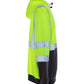 High-visibility neon yellow UHV829 HiVis Ultra Light hoodie with reflective stripes